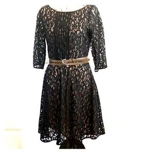Nine West Black Lace Dress with Wrap Belt🌹